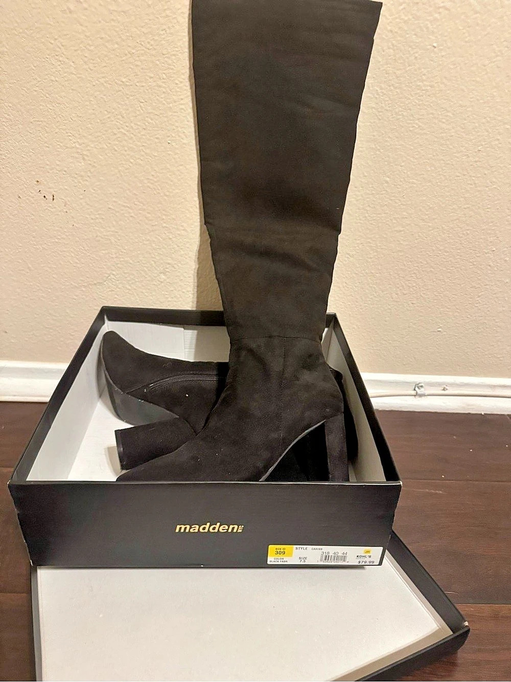 madden Black Over-the-Knee Boots US 7.5 Like New